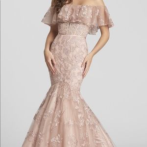 Ellie Wilde lace trumpet off the shoulder dress